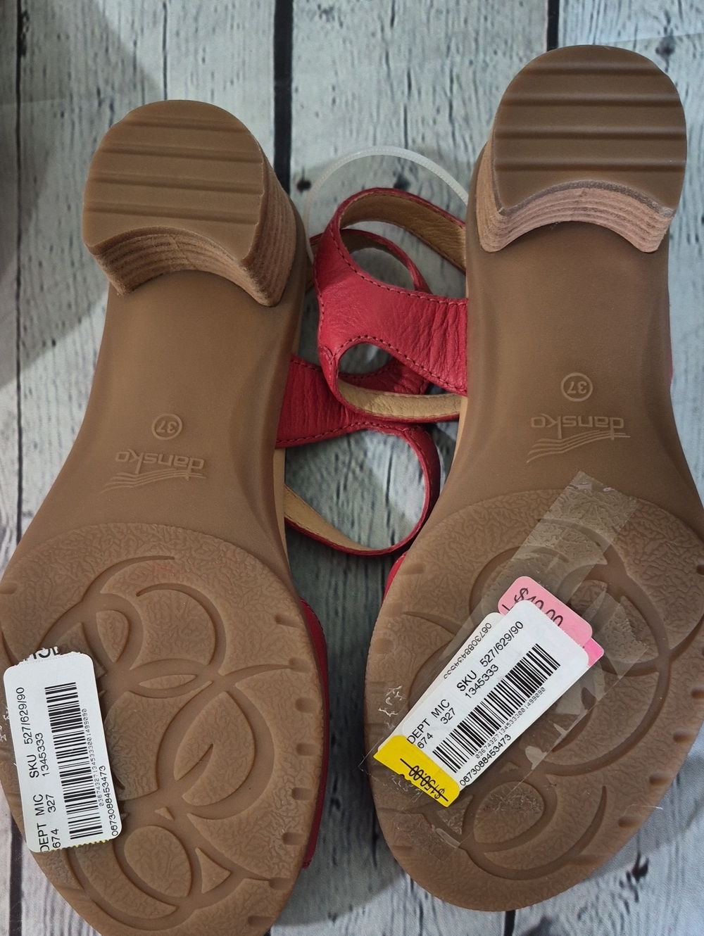 Dansko Tessie Orange Open-Toe Adjustable Slingback Heeled Sandal (US 6.5-7) 37 - Picture 8 of 9